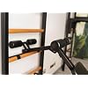 BenchK 223B Wallbars, Stall Bars, Swedish Ladder, Gymnastic Ladder with Fixed Steel 6-Grip Pull Up Bar, Chin Up Bar, Dip Bar, Dip Station with Polyurethane Back Support and Advanced Workout Bench
