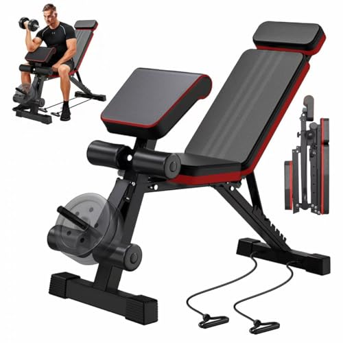 2026 Adjustable Weight Bench with Leg Extension, 770LBS Foldable Incline Decline Bench Press, 4-in-1...
