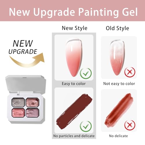 4 Colores Gel Paint Rosa Claro para Uñas Nude miniatura 3