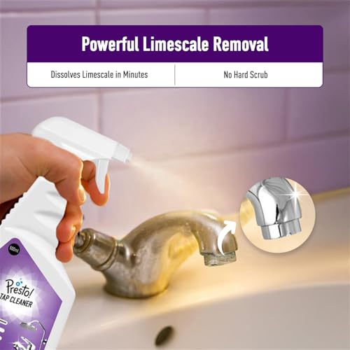 Image of Amazon Brand - Presto! Tap Cleaner | 500 Ml | Limescale & Grime Fighter | For Bathroom, Kitchen, Sink Fitting Taps
