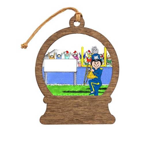 PrintedPerfection.com Personalized Trombone - Female Wooden Snow Globe Shaped Christmas Ornament