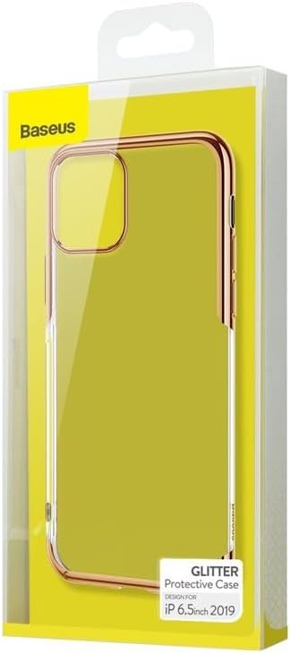 Baseus Glitter, iPhone 11 Pro Max Cell Phone Case, Transparent/Transparent, Gold