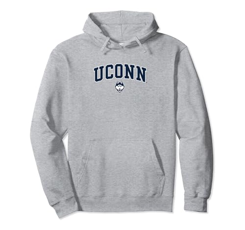 Connecticut Huskies Arch Over Heather Gray Pullover Hoodie