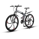 Max4out 26 Inch Folding Bikes Mountain Bike with Full Suspension High Carbon Steel Frame, Featuring...