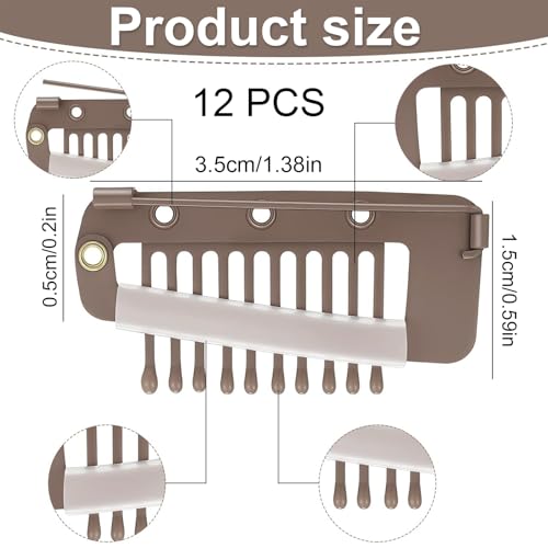 12 PCS Chunni Clips,Dupatta Clips,Chunni Clips with Safety Pin,Chunni Grips,Wig Clips,Dupatta Clips with Safety Pins,Chuni Clips with Safety Pin,Easy To Use Chunni Dupatta Clips with Safety Pins