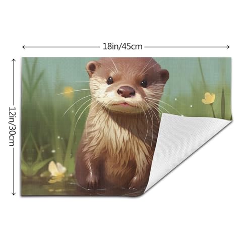 Set de table PVC motif loutre (lot de 4) antidérapant et résistant à la chaleur