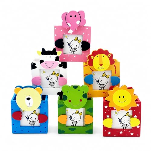 Image of GOLD LEAF Wooden Stationery Pen Stand With Photo Frame, Multicolor, Pack Of 6