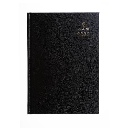 Collins Standard Desk 2025 Diary for Professionals - A4 Two Pages to a Day Business Diary - Black - (47.99-25) - Premium Business Planner with Hardback Leathergrain Covers