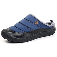 Gaatpot Mens Womens Winter Slippers Fur Lined Warm Non-Slip Indoor Outdoor Houseshoes Blue-New 8UK=42CN