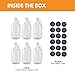 Fastrack 6-Pack Half-Gallon Glass Jug Set (64 oz) w/18 Polyseal Caps | Multipurpose Half Gallon Jug, & Detergent Dispenser for Laundry, Glass Jar for Liquids, Water & Juice