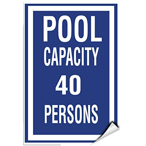 LoMall Pool Capacity 40 Persons Outdoor Metal Sign 12x16