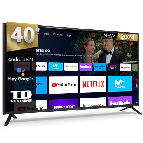 {Televisores 60 Pulgadas Baratas Televisores TD Systems - Smart TV 40 Pulgadas Full HD, Television TDT HD, Android 11 ATV, Modelo 2024, Televisor con 3 años de garantía...