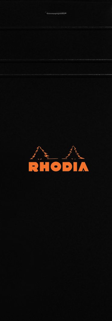 Rhodia cf82009 Notepad No. 8 (7.4 x 21 cm) 80 Sheets Square Ruled Water Repellent Cover Perforated PEFC Certified, Block Rodia Black — image 1
