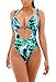 Viottis Women's Cut-out Push Up Pad Strappy Two Piece Swimsuit Blue XL