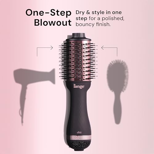 L'ANGE HAIR Le Volume 2-in-1 Titanium Blow Dryer Brush | Frizz Control Blowout Hair Dryer Brush For Drying And Straightening | Volumizing Hot Air Styler For All Hairstyles | Oval Barrel | Black - 75mm - view 1