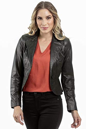 Blazer De Couro Kraky Preto Xg
