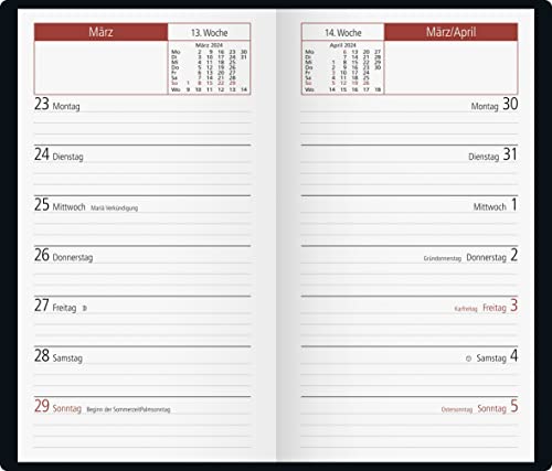 rido/idé Weekly calendar model TM 15 2024, 1 page = 1 week, Date Book, sheet size 8.7 x 15.3 cm, black - Image 2