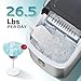 EUHOMY Ice Maker Countertop, Portable Ice Machine with Carry Handle, 26.5lbs Per Day, 9 Cubes in 6 Mins, Auto-Cleaning, with Basket and Scoop, for Home, Kitchen, Camping, RV (Silver)
