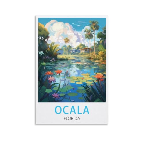 Affiches de voyage vintage Ocala impression sur toile chambre 50x75