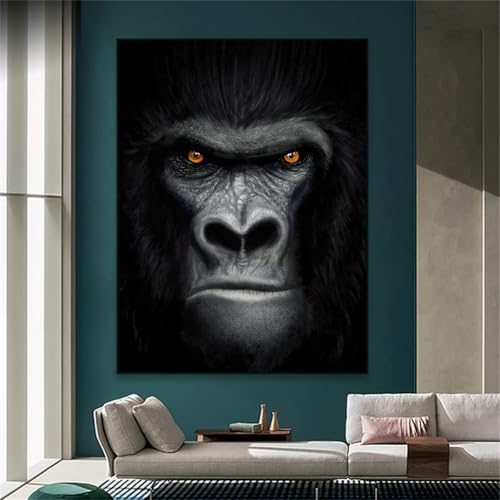 Singe art mural grand format 70x90cm noir et blanc XINBAO - 3