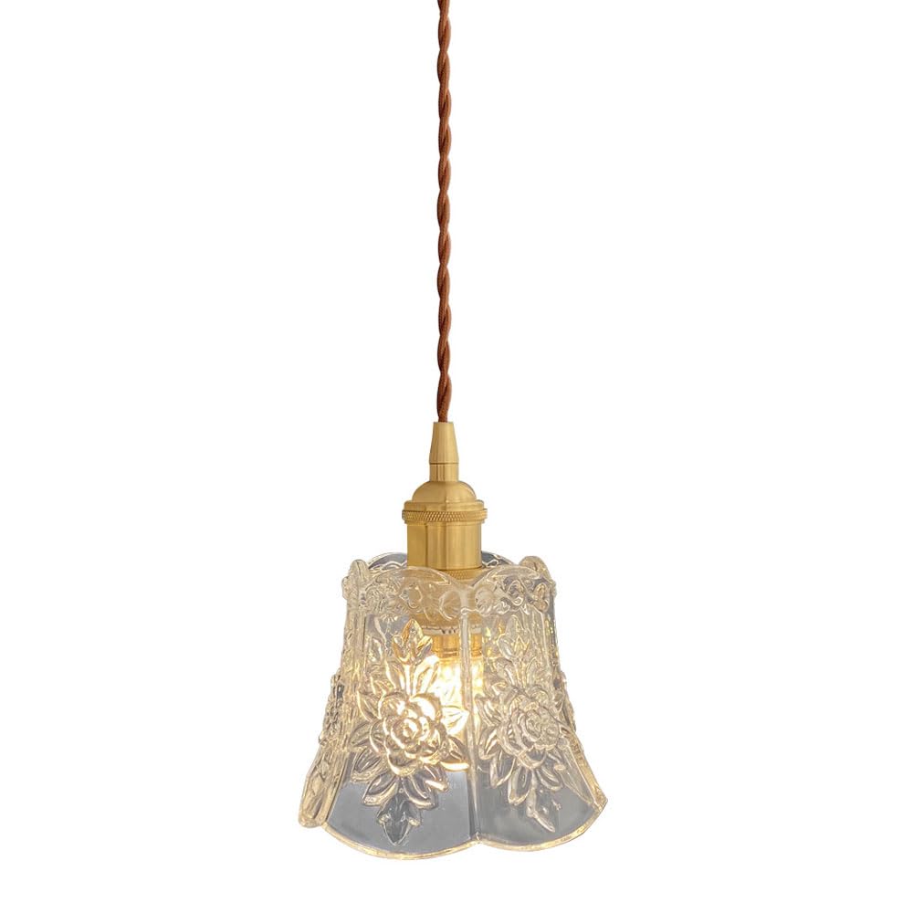 Lampe suspendue en verre et laiton design chic pour salle à manger
