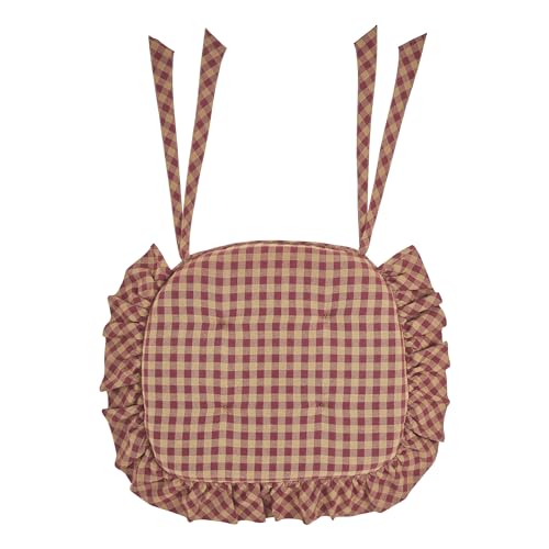 Vhcbrandschairpad165x18cottondiningroomkitchenchairpadsseatcushionwithtiestuckedburgundycheckcollectionrectangle165x18burgundy Urban Country Home Decor Vhc brands chair pad 165×18 cotton dining room kitchen chair pads seat cushion with ties tucked burgundy check collection rectangle 165×18 burgundy urban country home decor