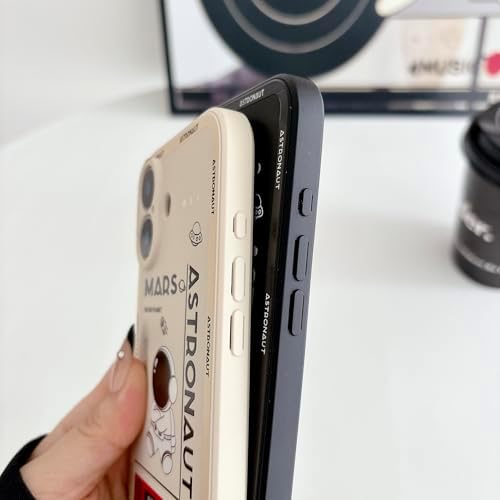 Yonds Queen Compatible with iPhone 17 Cute Case, Cool Cartoon Astronaut Space Mars Rocket Design Stylish Bumper Soft TPU Rubber Protective Anti-Slip Shockproof Fashion Case(White, iPhone 17) - 4