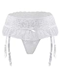 ohmydear Women High Waisted Garter Belt Plus Size Lace Garter Belt Set Mesh Suspender Belt for Stock
