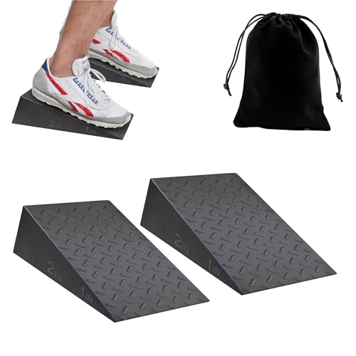 Squat Wedge Block 2Pcs - for Professional Trainer Athletes Portable Slant Board for Squats Weightlifting Calf Raise Block Improve Mobility and Performance