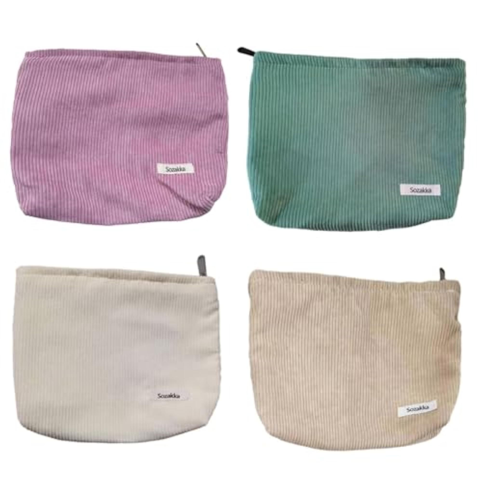 Corduroy Cosmetic Bag, Large Capacity for Makeup