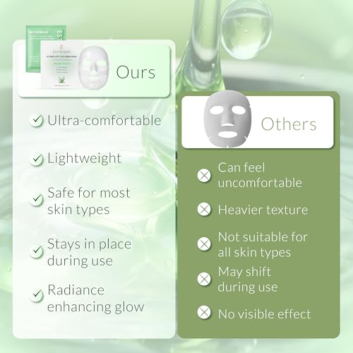 ESTHEBIEN Overnight Face Mask – Aloe Vera Hydrating Hydrogel Sheet Mask, Collagen Hydro Lift, Soothing & Moisturizing for Dry & Sensitive Skin, 4 Pack
