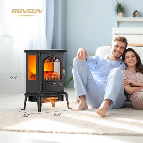 Rovsun 1500W Electric Fireplace Stove, 22.4 Inch H Freestanding Heater With Remote thumb #5