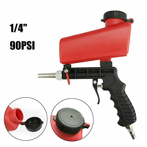 Foto von LSHK 6,35 mm Luft-Sandstrahlpistole, tragbarer Hand-Sandstrahler, 90 psi Schwerkraft-Sandstrahlpistole, pneumatische Sandstrahlpistole, Strahlmaschine