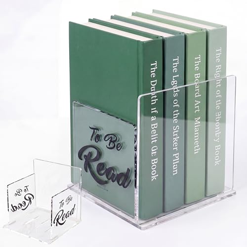 Novabright Acrylic Book Storage, Removable Vertical Compartments Tbr Book Lover Gifts to Be Read List Storage Bin Reading Accessories for Office Home Classroom, 7.9 x 7.9 x 7.9 Inch by Novabright - Used condition - US$7.19