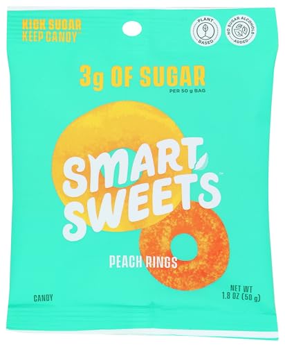 Smart Sweets, Peach Ring Gummies, 1.8 Ounce
