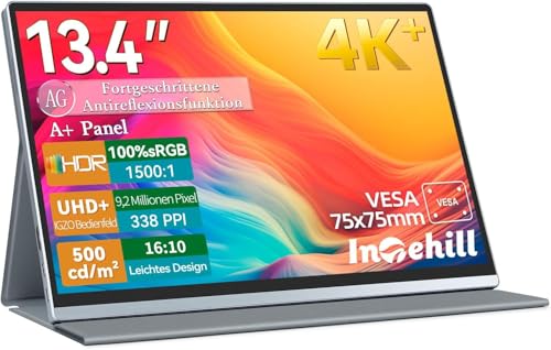 Intehill 4K Tragbarer Monitor 13,4 Zoll IGZO Panel, Anti-Glare, 3840x2400, 16:10, 500 Nits, 1500:1, 100{98bd68332b5a83f8d7fb6568e4e0255a5455c37d9250a73b39d6bd4f7ba7c922} sRGB, HDR, Ultraleicht & Tragbar, Aluminiumgehäuse, Eingebaute Lautsprecher, mit VESA (U13ZA) Intehill 4K Tragbarer Monitor 13,4 Zoll IGZO Panel, Anti-Glare, 3840x2400, 16:10, 500 Nits, 1500:1, 100{98bd68332b5a83f8d7fb6568e4e0255a5455c37d9250a73b39d6bd4f7ba7c922} sRGB, HDR, Ultraleicht & Tragbar, Aluminiumgehäuse, Eingebaute Lautsprecher, mit VESA (U13ZA)