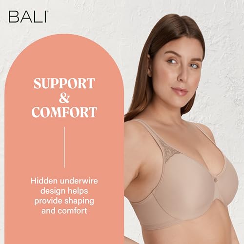 Image of Bali Women's Minimizer Bras for Women - Passion for Comfort Underwire Bras - Adjustable Support, Plus Size Women