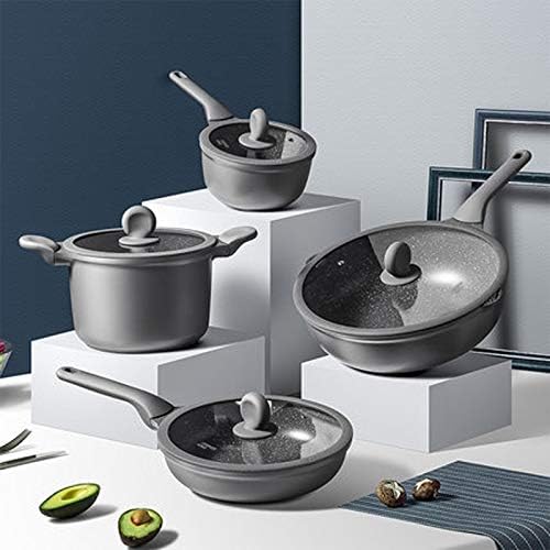 Miniatura 3 de DNATS - Juego de utensilios de cocina antiadherentes sartén para sopa sartén para freír herramienta de cocina olla de inducción de cocina olla de