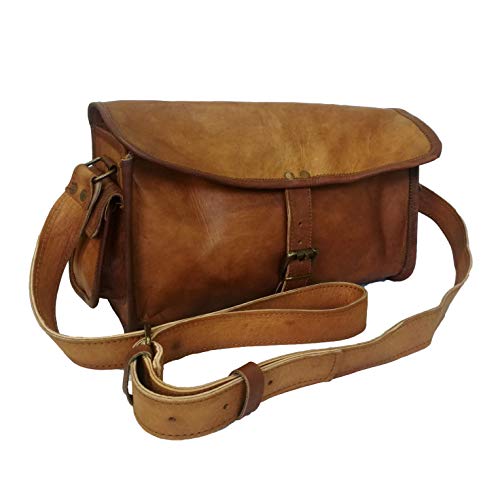 Mad Over Shopping Madosh, Bolso de la lona de la caja de las lentes de la cámara del Daypack del cuero genuino del vintage Cover