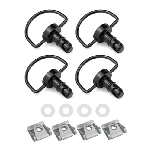 ネジナット 14mmオートバイクイックリリース1/4Dリングターンレースフェアリングファスナーユニバーサル(4pieces Black)