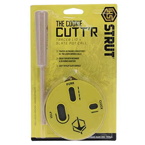 Hunters Specialties HS-STR-100039 Strut Cookie Cutt'R Tracer Turkey Clucks Yelps Purrs Hunting Friction Lid Slate Pot Call thumb #2