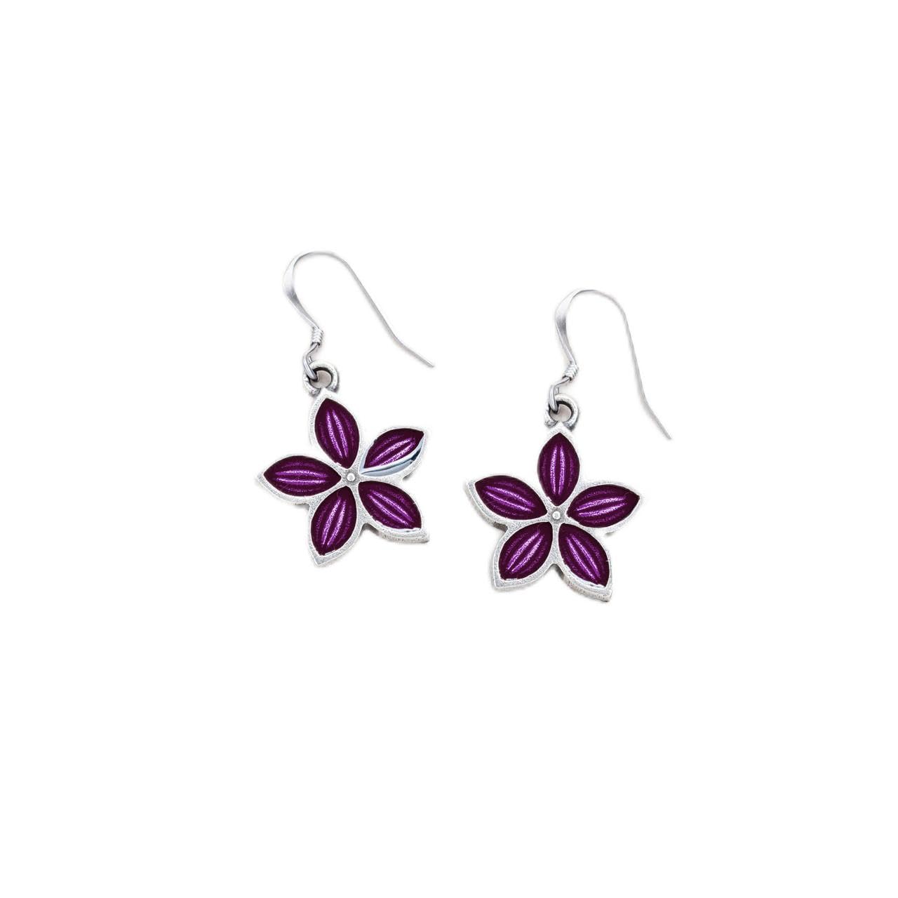 DANFORTH Pendientes de alambre de flor | Peltre hecho a mano en Estados | Diseño floral hipoalergénico de alta calidad, 50 años de artesanía de calidad, sin níquel ni plomo