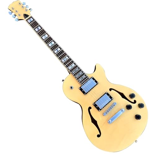 エレキギター 初心者セット デュアルP90ピックアップ搭載セミホロージャズエレキギター(Brown)