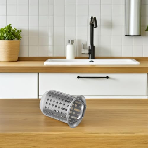 Colador para lavabo de acero inoxidable con asa miniatura 3