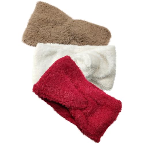 Bandeaux d'hiver en peluche tricotée et accessoires de mode chauds