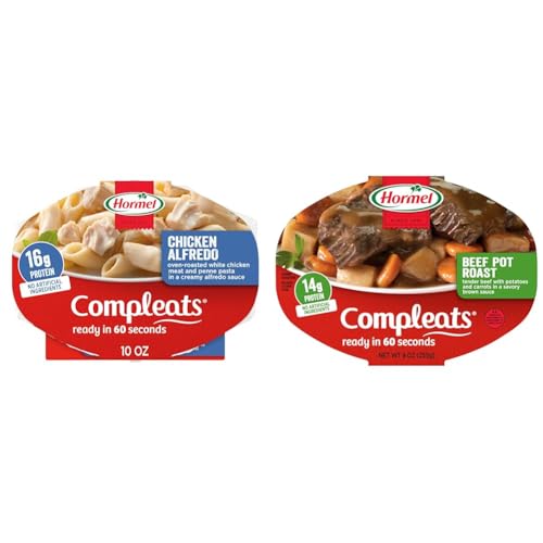 HORMEL COMPLEATS Chicken Alfredo, 10 oz. and HORMEL COMPLEATS Beef