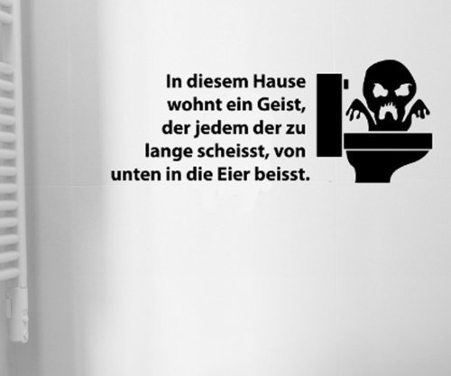 myDruck-Store Toiletten Spruch Aufkleber, Wandtattoo Badezimmer, WC Bad Deko Sticker, 1K005, Farbe:Königsblau Matt;Breite vom Motiv:35cm