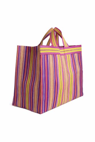 Image of (B2B25NY Unisex Reusable Recycled Multicolour Cloth Tote Cum Handbag Jhola Thela bag vegetable shopping cum storage size 20 x 14 x 9 inch