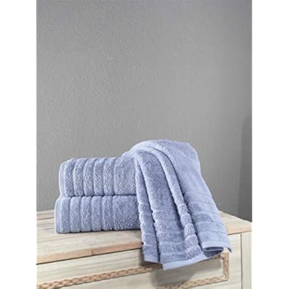 SALBAKOS Luxuriöse türkische Luxusbadetücher für türkisches Luxushotel und Spa 3 Stück Handtuch-Set Blau – Bild 5
