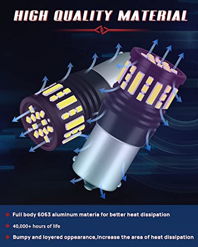 Jeflym Upgraded 1156 Led Bulb,1141 Bulb 400% High Brightness,7506 1003 Led Reverse Lights,Ba15S P21W 6500K White Led Bulb Replacement Used For Brake Light Bulb,Led Tail Light Bulb,Backup Light (2 Pcs) #TOP5